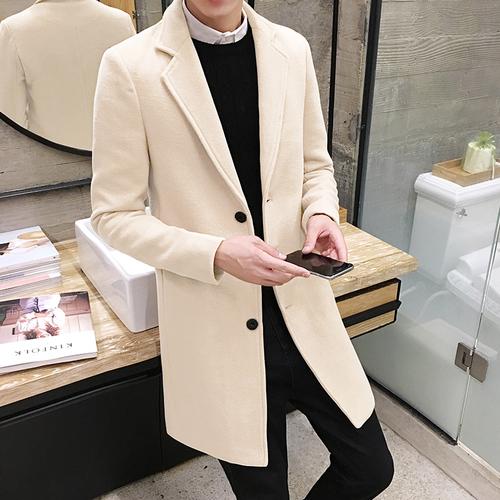 (10 colors) 2019 autumn and winter new men's woolen coat 5XL large size slim long trench coat, fashion slim wild men's jacket TrackingMore