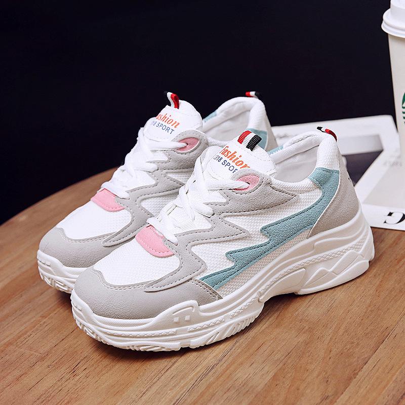 Women Comfortable Sneaker Shoes Pink Chunky Sneakers Platform Wedge Wedges Shoes for Women Zapatos De Mujer Casual Shoes TrackingMore
