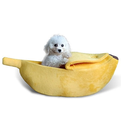 Banana Cat Bed House Cozy Cute Banana Puppy Cushion Kennel Warm Portable Pet Basket Supplies Mat Beds for Cats & Kittens TrackingMore